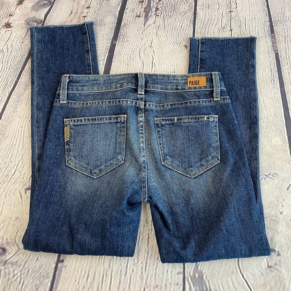 Paige Skyline Ankle Peg Raw Hem Skinny Jeans 24 - Picture 4 of 5